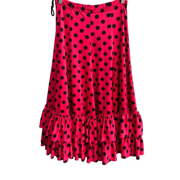 Vintage Star Styled Womens S Red Flamenco Layered Ruffle Polka Dot Full Skirt S - Picture 1 of 10